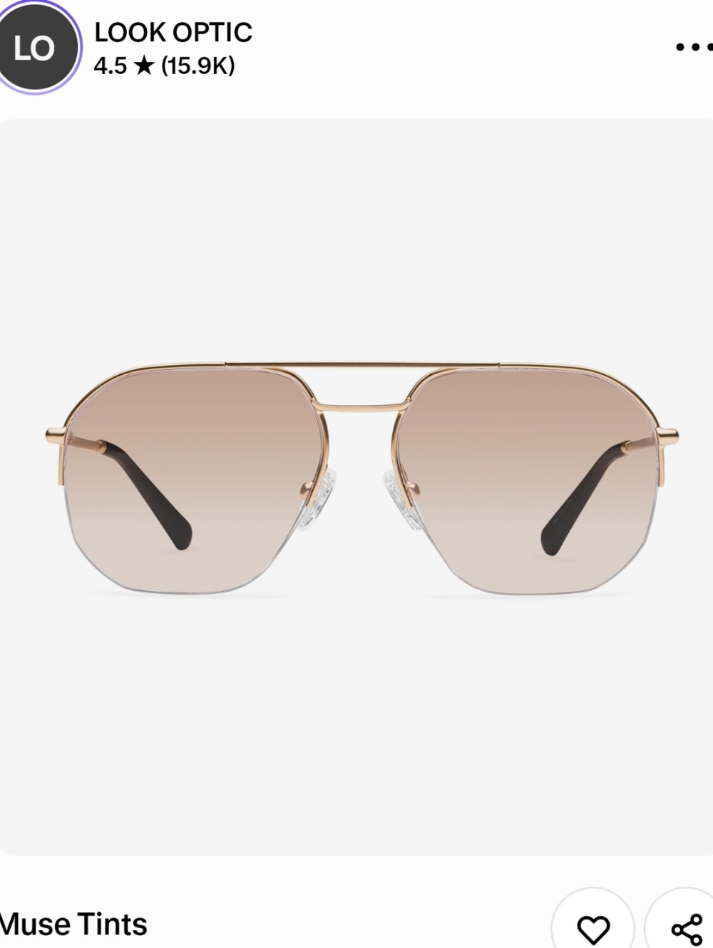 EleVen by Venus Williams Gold Frame Brown Gradient Lens Sunglasses